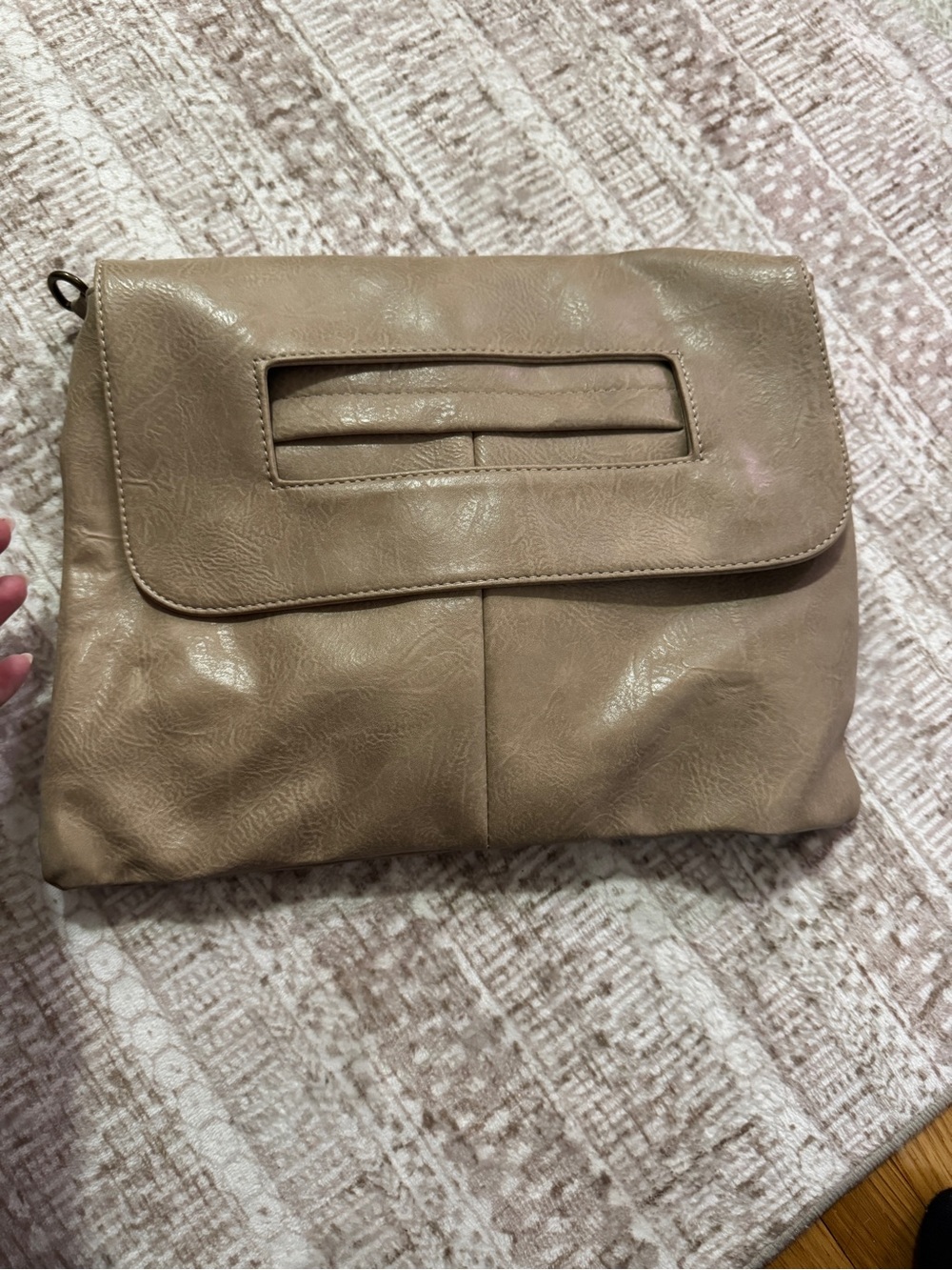 Taupe Fold-Over Clutch Wristlet - Neutral Taupe